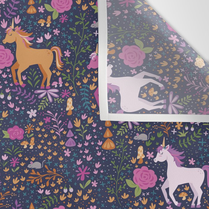 Unicorns Dancing in an Enchanted Garden Wall Tapestry Gallery Image 3