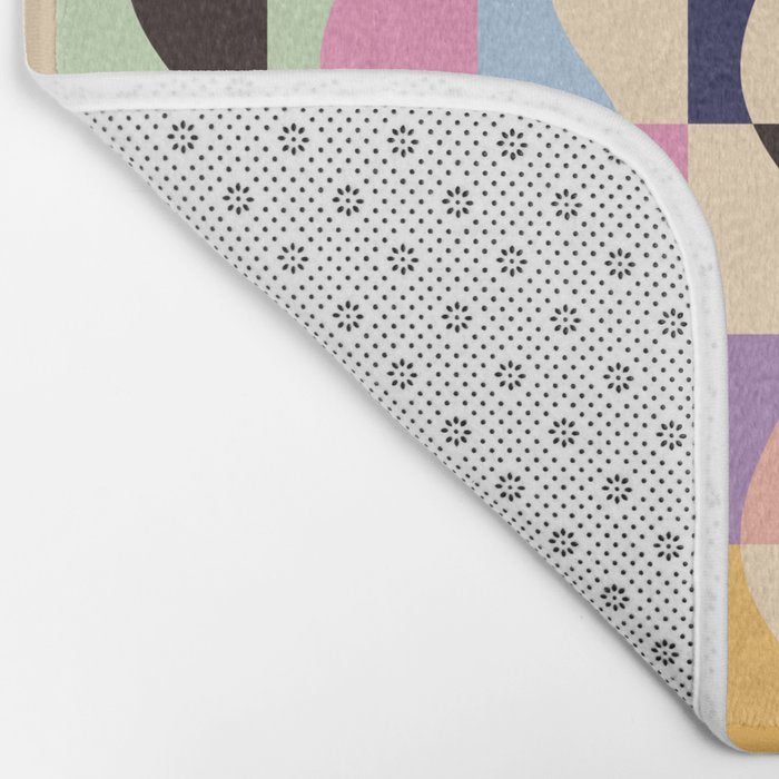 Retro Colorful Wavy Checkerboard Bath Mat Gallery Image 2
