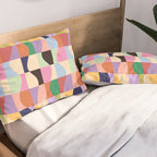 Retro Colorful Wavy Checkerboard Pillow Sham Gallery Image 2