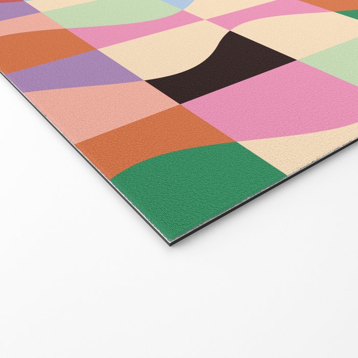 Retro Colorful Wavy Checkerboard Welcome Mat Gallery Image 2
