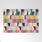Retro Colorful Wavy Checkerboard Welcome Mat Gallery Image 1