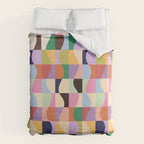 Retro Colorful Wavy Checkerboard Duvet Cover Gallery Image 6