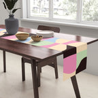 Retro Colorful Wavy Checkerboard Table Runner Gallery Image 2
