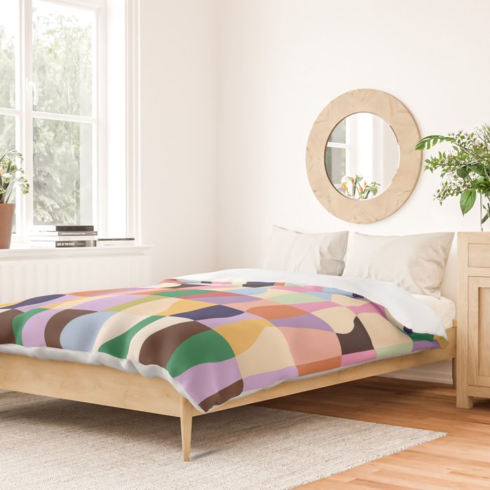Retro Colorful Wavy Checkerboard Duvet Cover Gallery Image 2