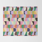Retro Colorful Wavy Checkerboard Throw Blanket Gallery Image 2