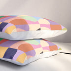 Retro Colorful Wavy Checkerboard Pillow Sham Gallery Image 3
