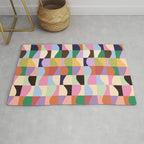 Retro Colorful Wavy Checkerboard Rug Gallery Image 1
