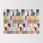 Retro Colorful Wavy Checkerboard Rug Gallery Image 2