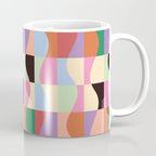 Retro Colorful Wavy Checkerboard Coffee Mug Gallery Image 1
