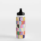 Retro Colorful Wavy Checkerboard Water Bottle Gallery Image 3
