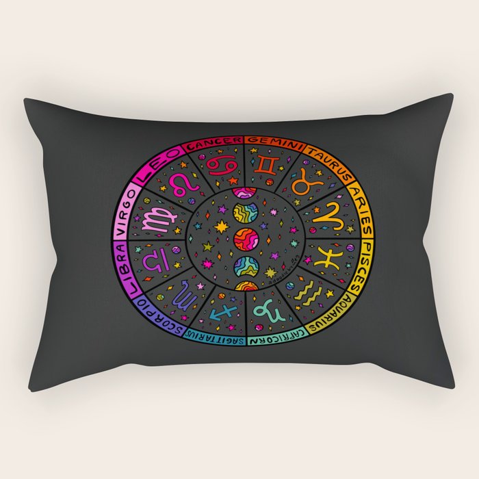 Zodiac Wheel Rectangular Pillow Gallery Image 1