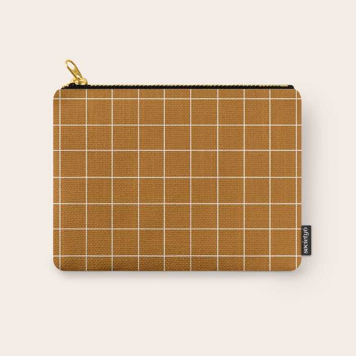 Grid (Golden Brown) Carry All Pouch Gallery Image 1