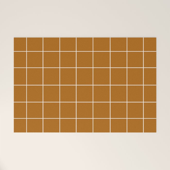 Grid (Golden Brown) Welcome Mat Gallery Image 1