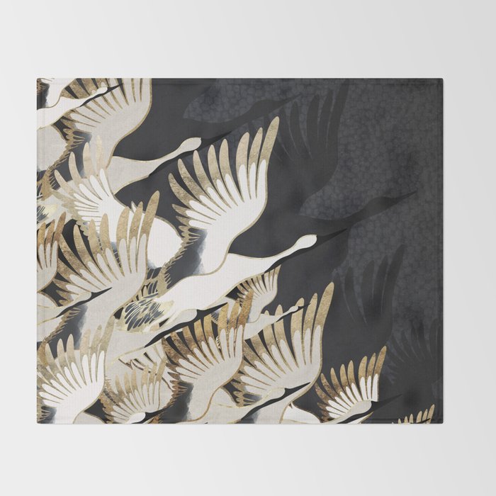 Crane Abstract Throw Blanket Gallery Image 2