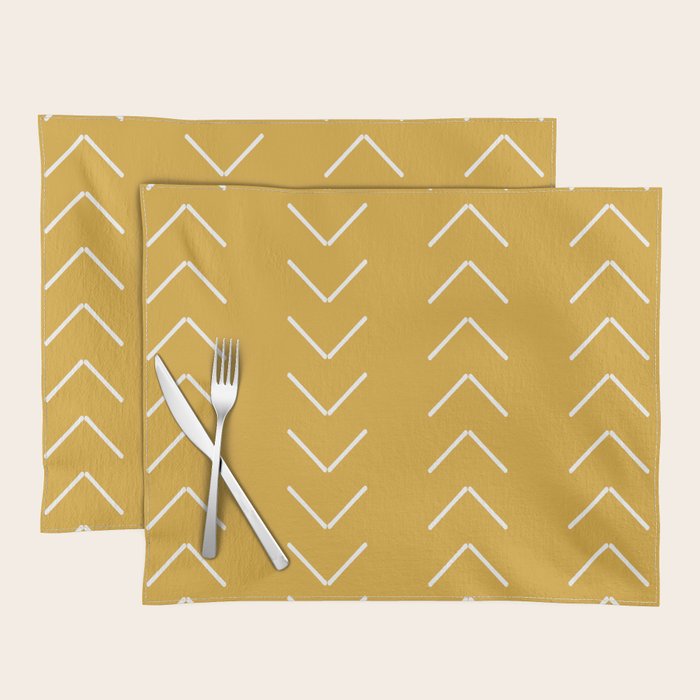 Mudcloth II (Mustard Yellow) Placemat Gallery Image 1