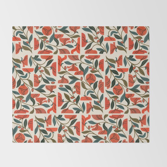 Nouveau Flower Market 1 Throw Blanket Gallery Image 2