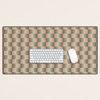 Geometric pattern rose and light green Desk Mat Gallery Image 1