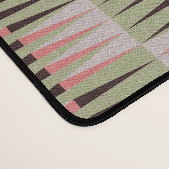 Geometric pattern rose and light green Desk Mat Gallery Image 4