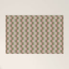Geometric pattern rose and light green Welcome Mat Gallery Image 1