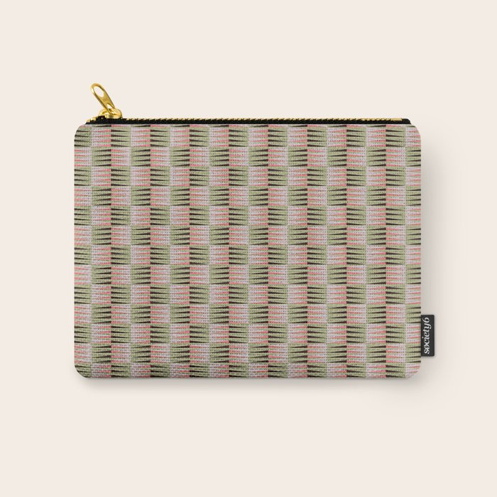 Geometric pattern rose and light green Carry All Pouch Gallery Image 1