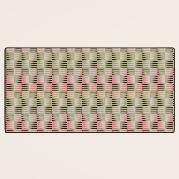 Geometric pattern rose and light green Desk Mat Gallery Image 3