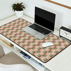 Geometric pattern rose and light green Desk Mat Gallery Image 2
