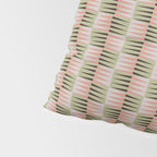 Geometric pattern rose and light green Pillow Sham Gallery Image 4