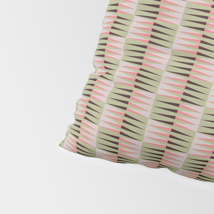 Geometric pattern rose and light green Pillow Sham Gallery Image 4
