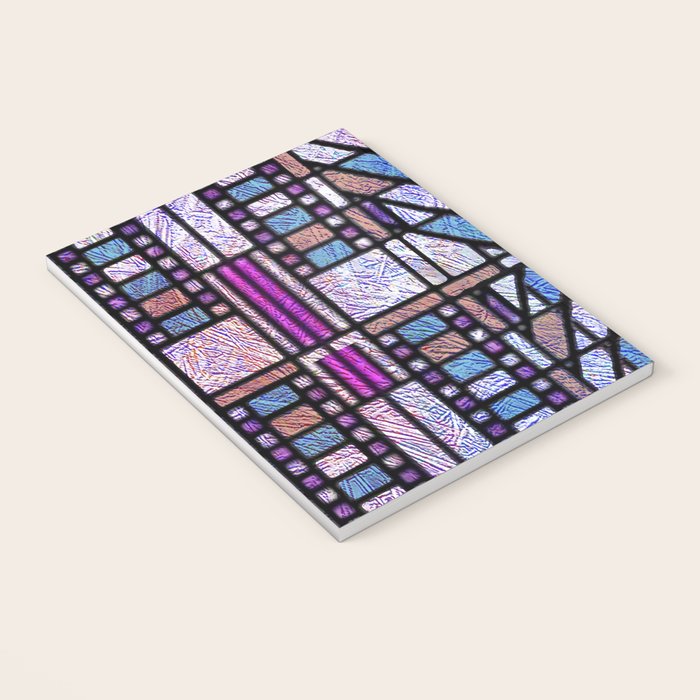 Purple and Blue Art Deco Stained Glass Design Notebook Gallery Image 3