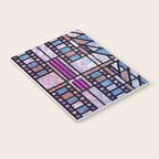 Purple and Blue Art Deco Stained Glass Design Notebook Gallery Image 3
