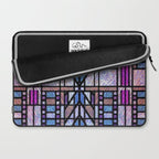 Purple and Blue Art Deco Stained Glass Design Laptop Sleeve Gallery Image 2