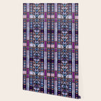 Purple and Blue Art Deco Stained Glass Design Wallpaper Gallery Image 2
