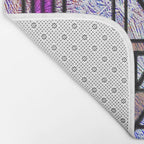 Purple and Blue Art Deco Stained Glass Design Bath Mat Gallery Image 2
