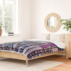 Purple and Blue Art Deco Stained Glass Design Duvet Cover Gallery Image 2
