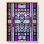 Purple and Blue Art Deco Stained Glass Design Serving Tray Gallery Image 1