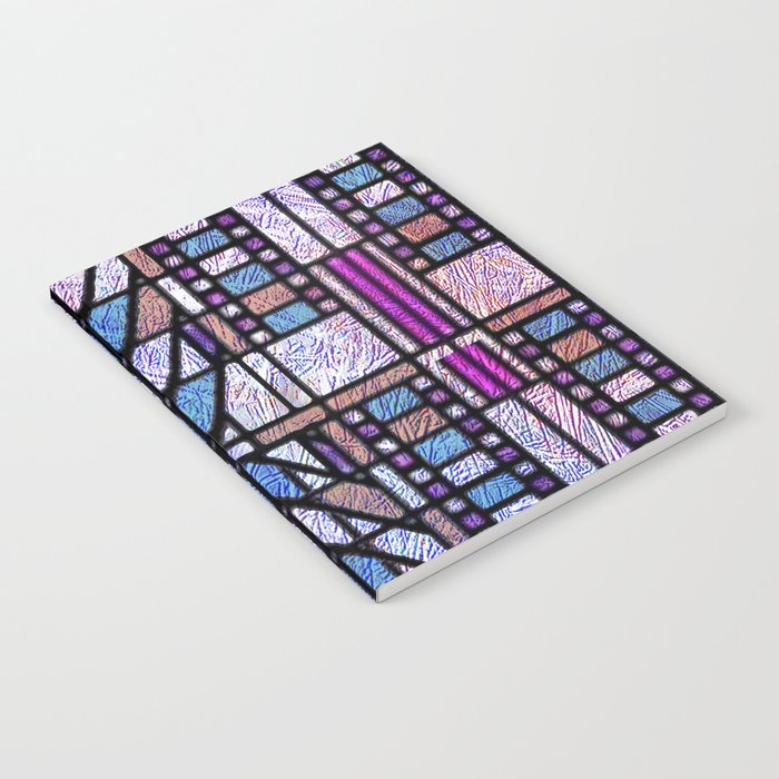 Purple and Blue Art Deco Stained Glass Design Notebook Gallery Image 2