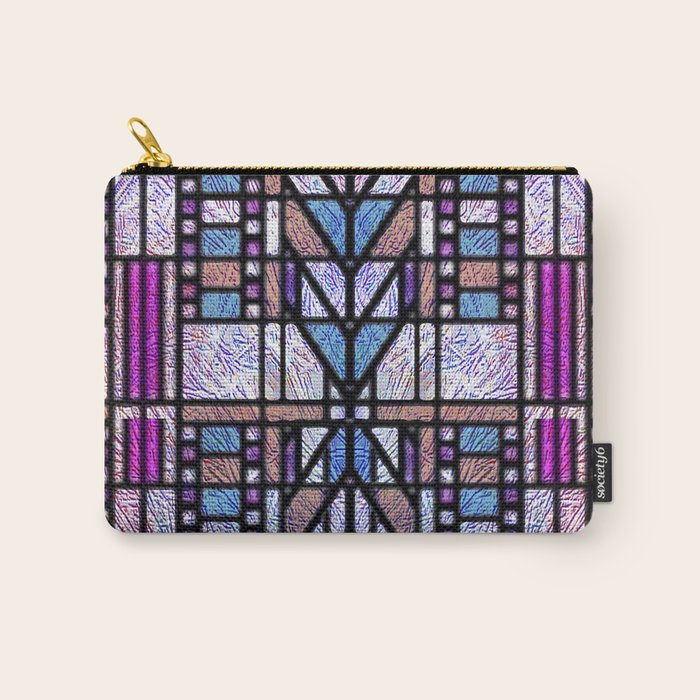 Purple and Blue Art Deco Stained Glass Design Carry All Pouch Gallery Image 1