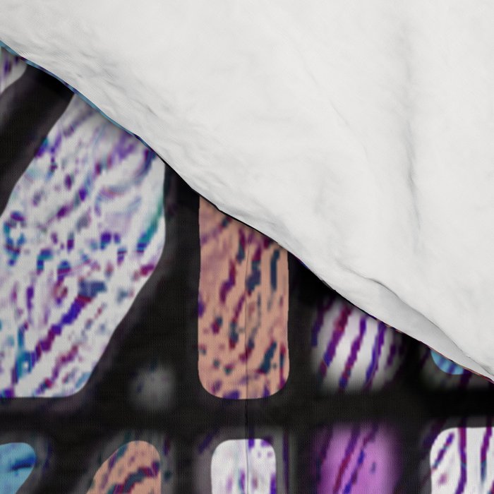 Purple and Blue Art Deco Stained Glass Design Comforter Gallery Image 4
