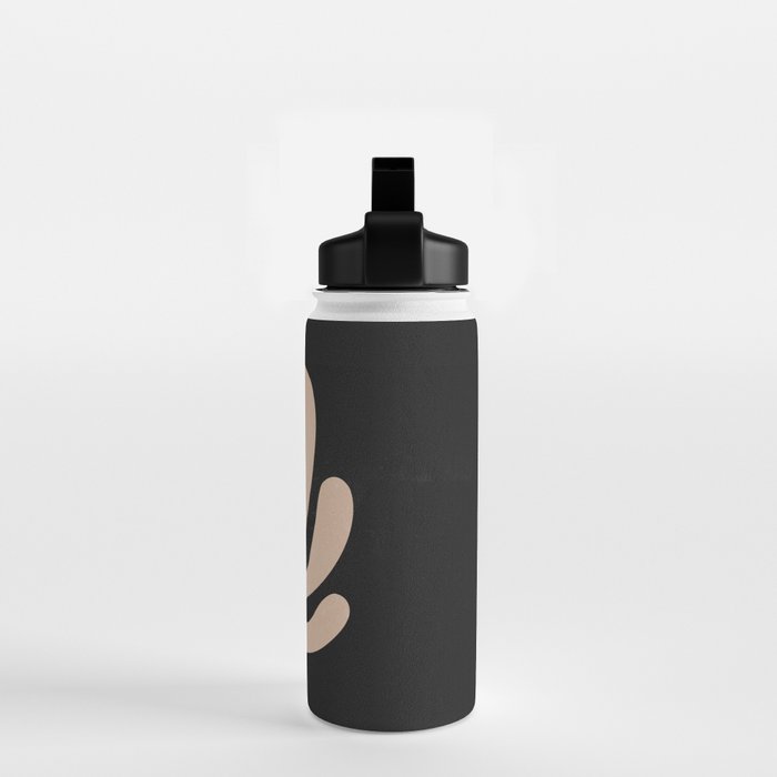 Noir Leaf: Mid Century Modern Matisse Edition Water Bottle Gallery Image 2