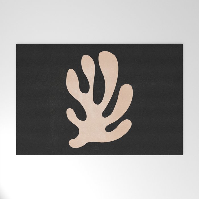 Noir Leaf: Mid Century Modern Matisse Edition Welcome Mat Gallery Image 1