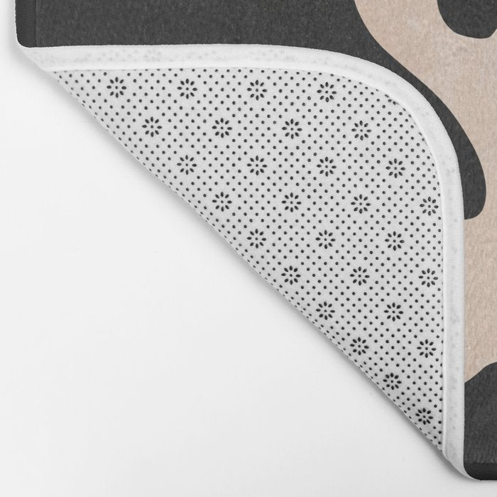 Noir Leaf: Mid Century Modern Matisse Edition Bath Mat Gallery Image 2