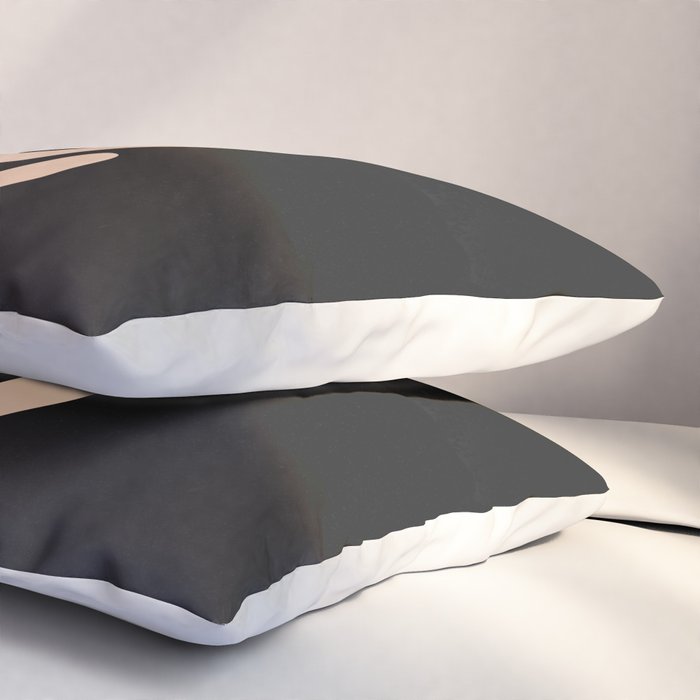 Noir Leaf: Mid Century Modern Matisse Edition Pillow Sham Gallery Image 3