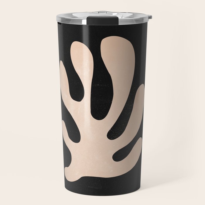 Noir Leaf: Mid Century Modern Matisse Edition Travel Mug Gallery Image 1