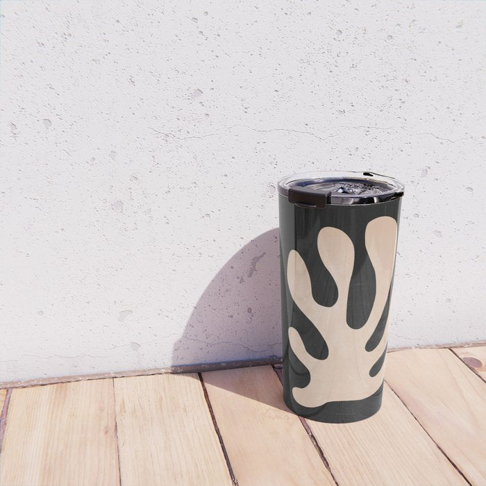 Noir Leaf: Mid Century Modern Matisse Edition Travel Mug Gallery Image 4