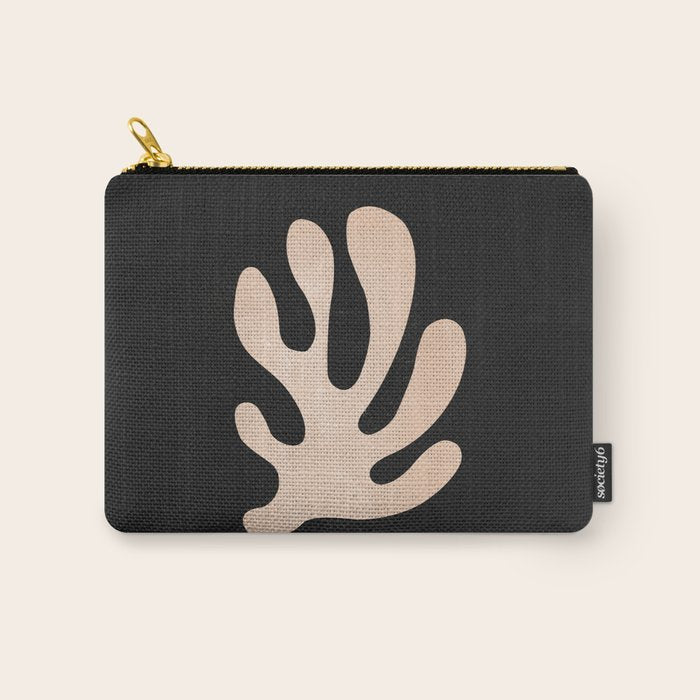 Noir Leaf: Mid Century Modern Matisse Edition Carry All Pouch Gallery Image 1