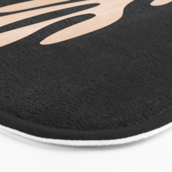 Noir Leaf: Mid Century Modern Matisse Edition Bath Mat Gallery Image 3