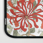 William Morris Honeysuckle Floral Coral Red Green & White Laptop Sleeve Gallery Image 3