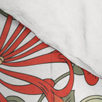 William Morris Honeysuckle Floral Coral Red Green & White Comforter Gallery Image 4