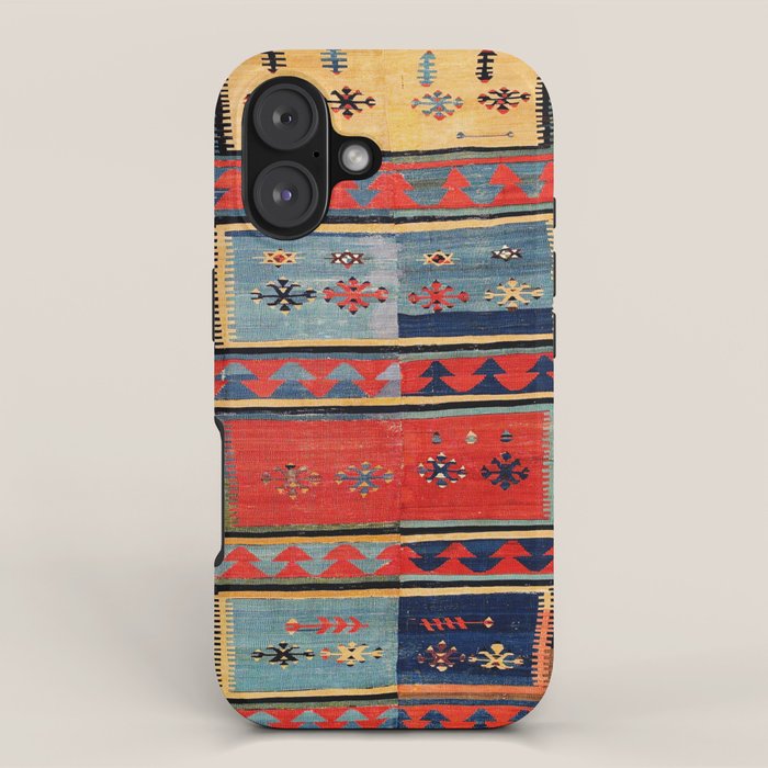 Sivas  Antique Cappadocian Turkish Kilim Print iPhone Case Gallery Image 1