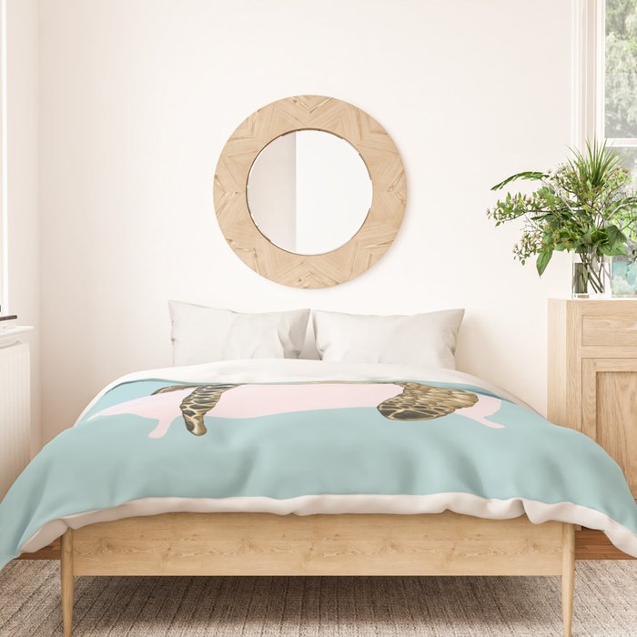 Sea Turtle in Bathtub in Blue Duvet Cover Gallery Image 3